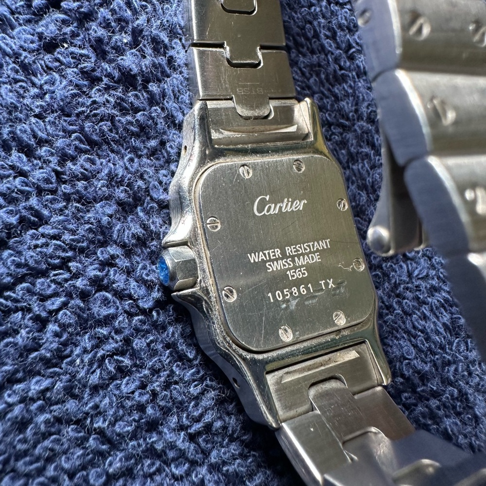 Vintage Cartier Santos Galbée Ref. 1565 Small 24mm Stainless Steel Quartz Watch - Picture 6 of 9